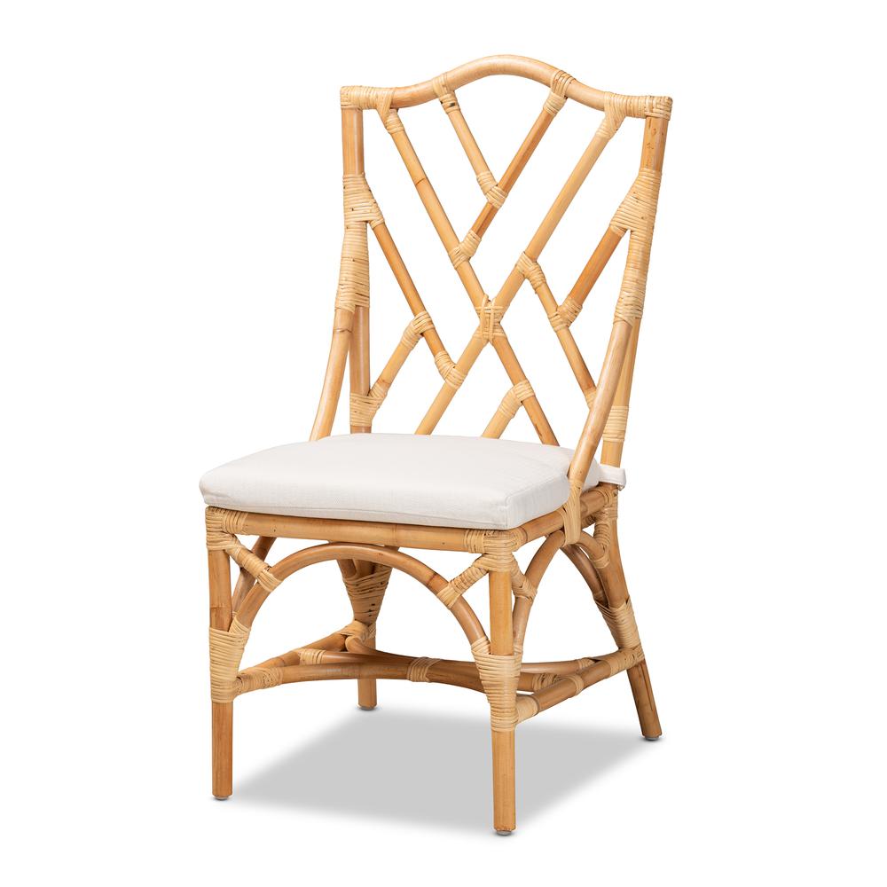 bali & pari Sonia Modern and Contemporary Natural Finished Rattan Dining Chair. Picture 10