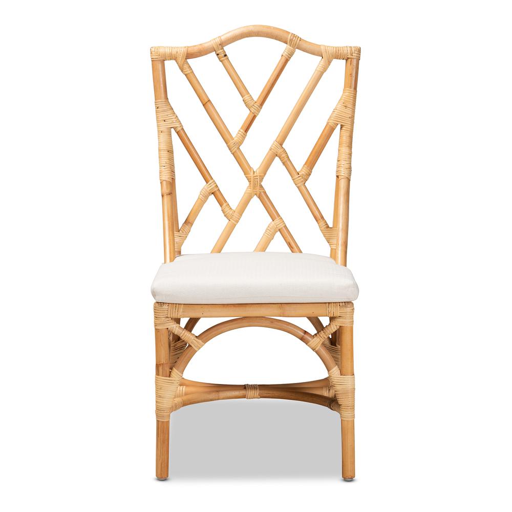 bali & pari Sonia Modern and Contemporary Natural Finished Rattan Dining Chair. Picture 11