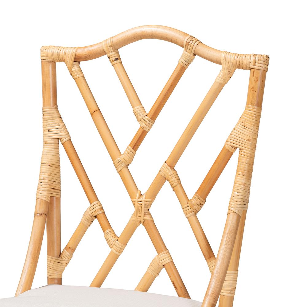 bali & pari Sonia Modern and Contemporary Natural Finished Rattan Dining Chair. Picture 14