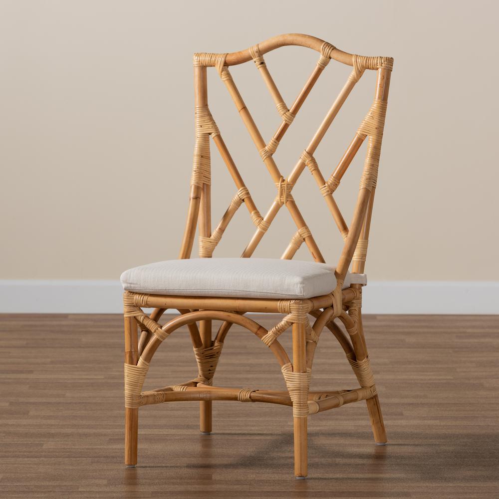 bali & pari Sonia Modern and Contemporary Natural Finished Rattan Dining Chair. Picture 17
