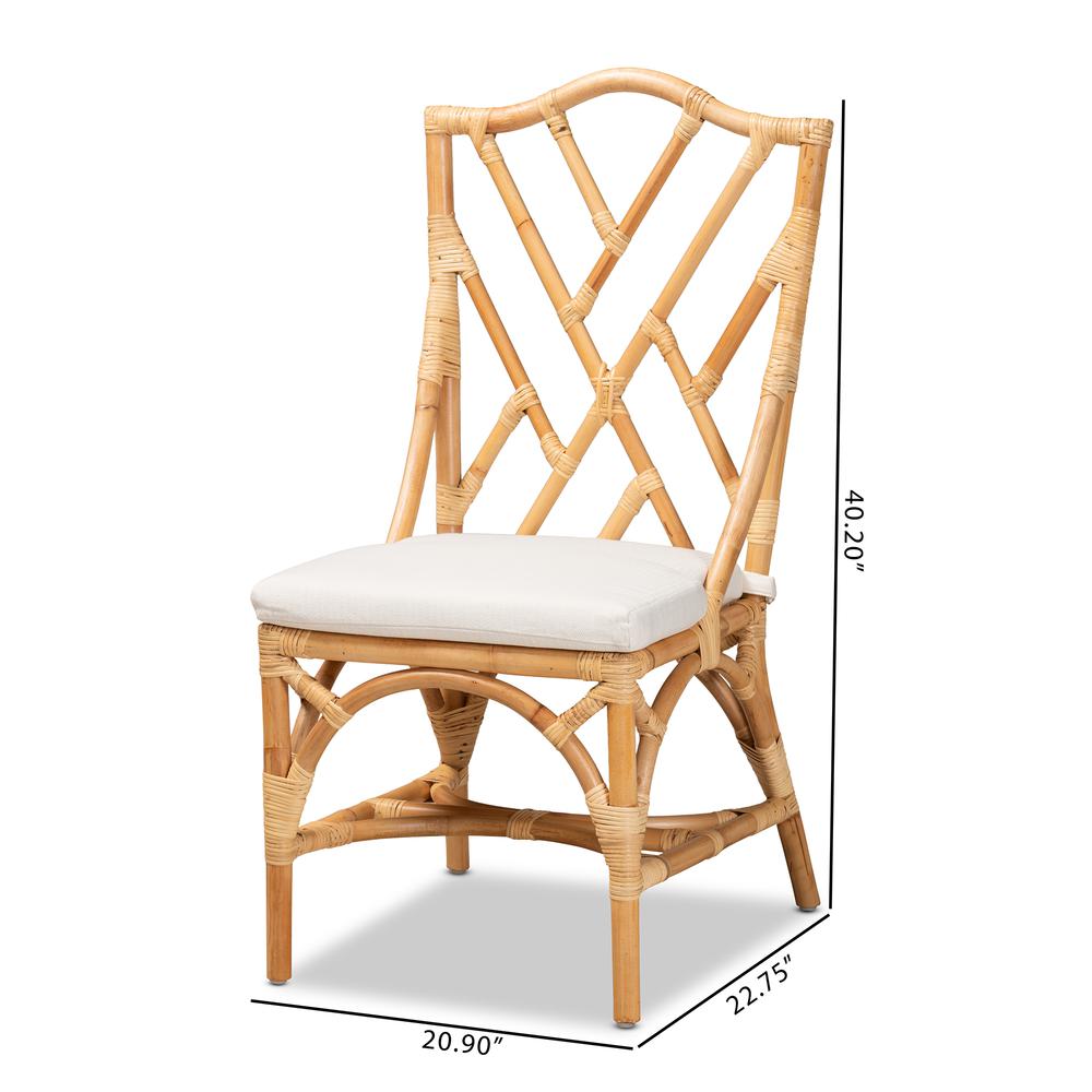 bali & pari Sonia Modern and Contemporary Natural Finished Rattan Dining Chair. Picture 18