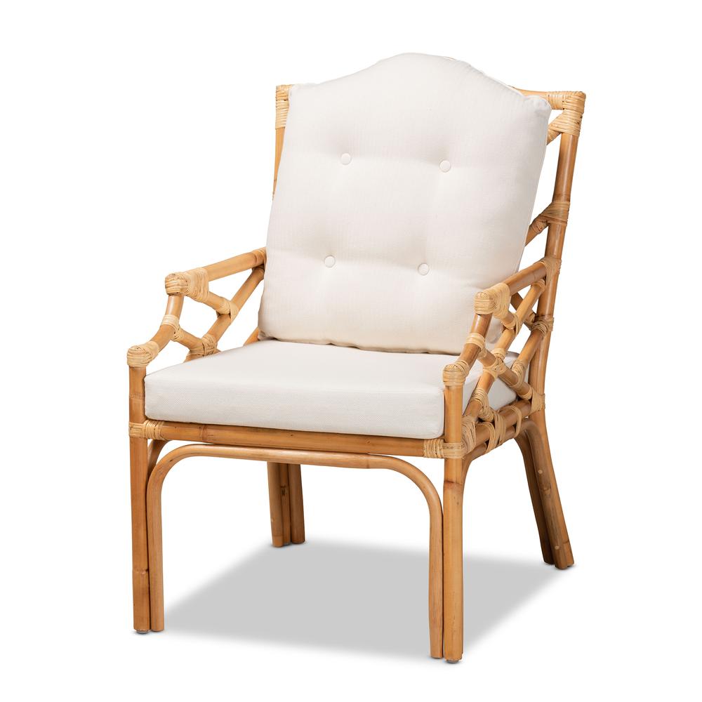 bali & pari Sonia Modern and Contemporary Natural Finished Rattan Armchair. Picture 11