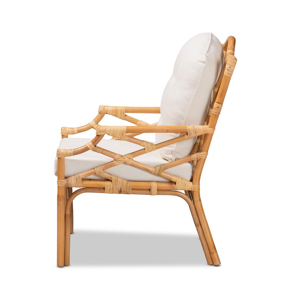 bali & pari Sonia Modern and Contemporary Natural Finished Rattan Armchair. Picture 13