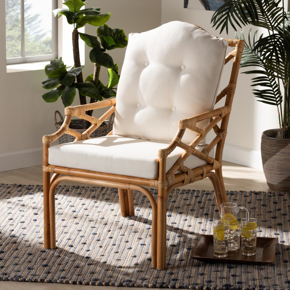 bali & pari Sonia Modern and Contemporary Natural Finished Rattan Armchair. Picture 18