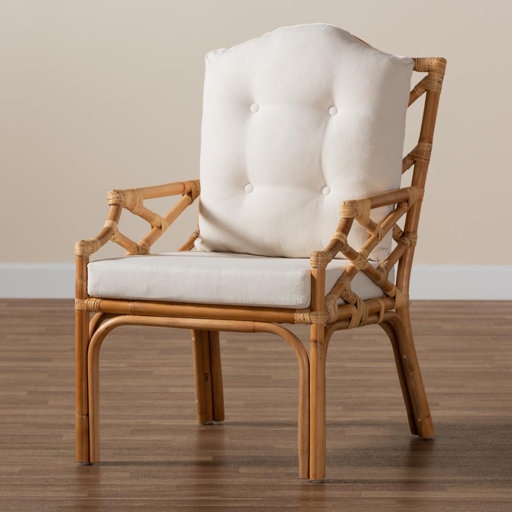 bali & pari Sonia Modern and Contemporary Natural Finished Rattan Armchair. Picture 19