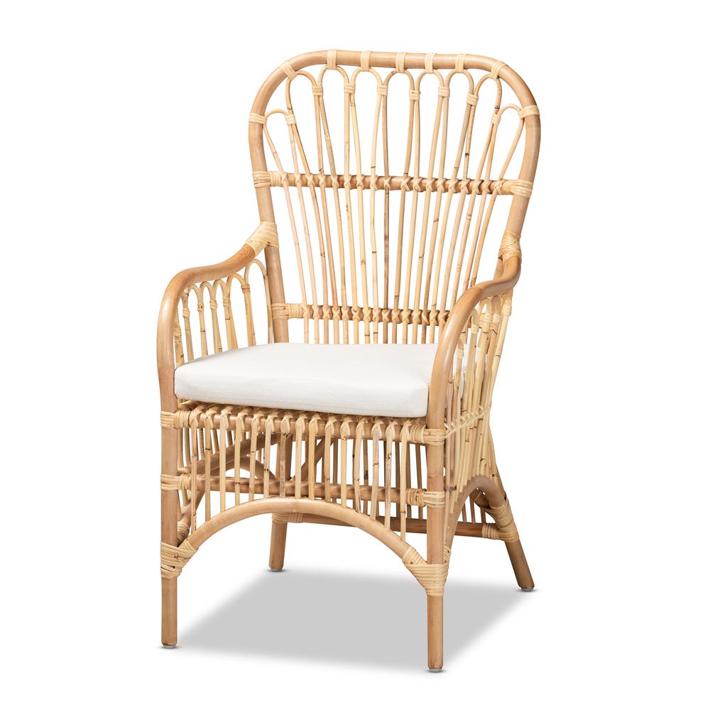 bali & pari Aya Modern and Contemporary Natural Finished Rattan Armchair. Picture 9