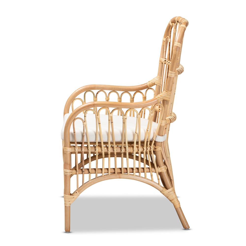 bali & pari Aya Modern and Contemporary Natural Finished Rattan Armchair. Picture 11