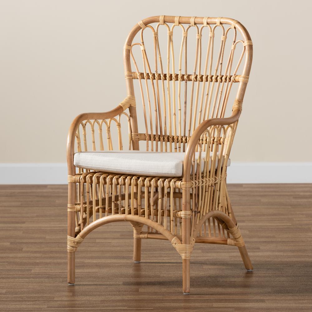 bali & pari Aya Modern and Contemporary Natural Finished Rattan Armchair. Picture 15