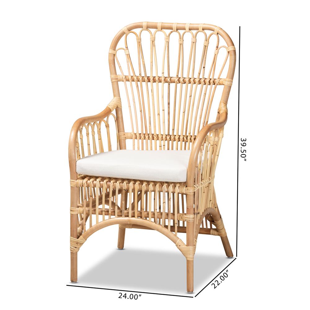 bali & pari Aya Modern and Contemporary Natural Finished Rattan Armchair. Picture 16