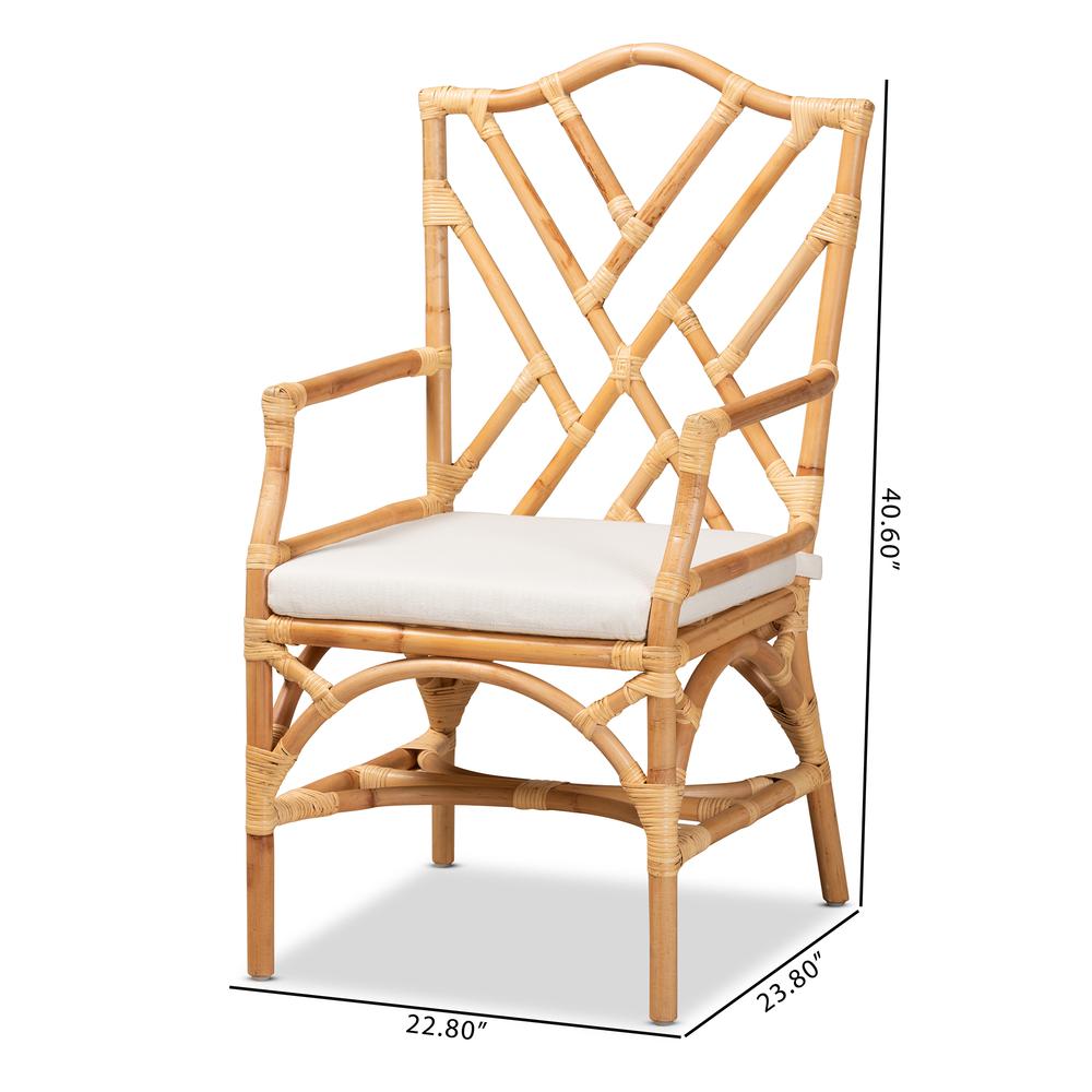 bali & pari Delta Modern and Contemporary Natural Finished Rattan Dining Chair. Picture 20