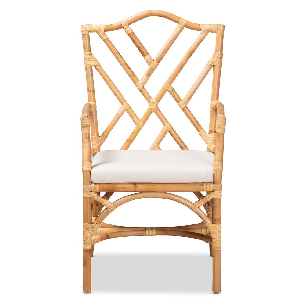 bali & pari Delta Modern and Contemporary Natural Finished Rattan Dining Chair. Picture 12