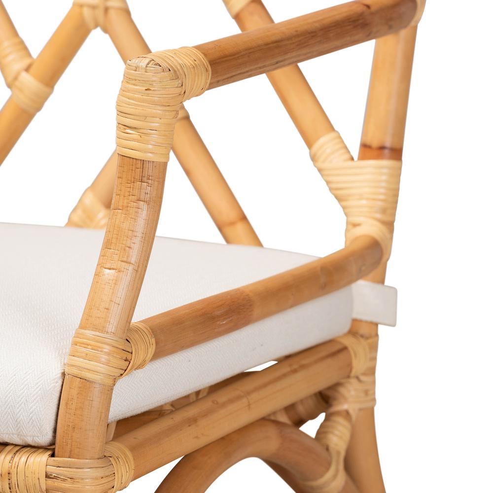 bali & pari Delta Modern and Contemporary Natural Finished Rattan Dining Chair. Picture 16