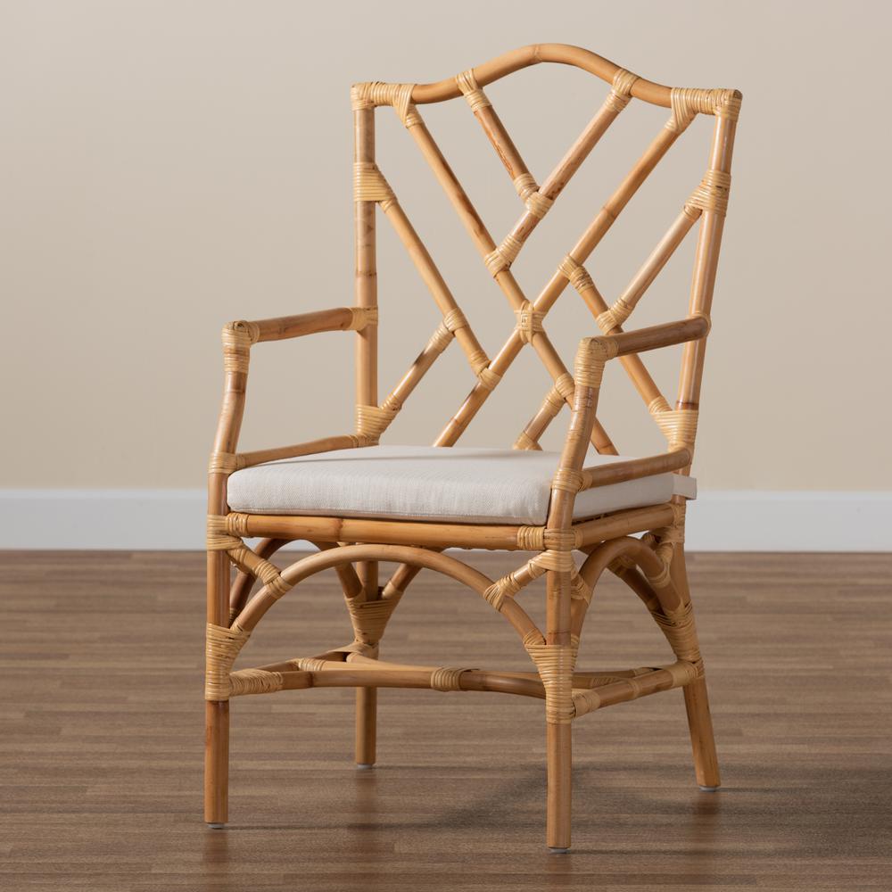 bali & pari Delta Modern and Contemporary Natural Finished Rattan Dining Chair. Picture 19