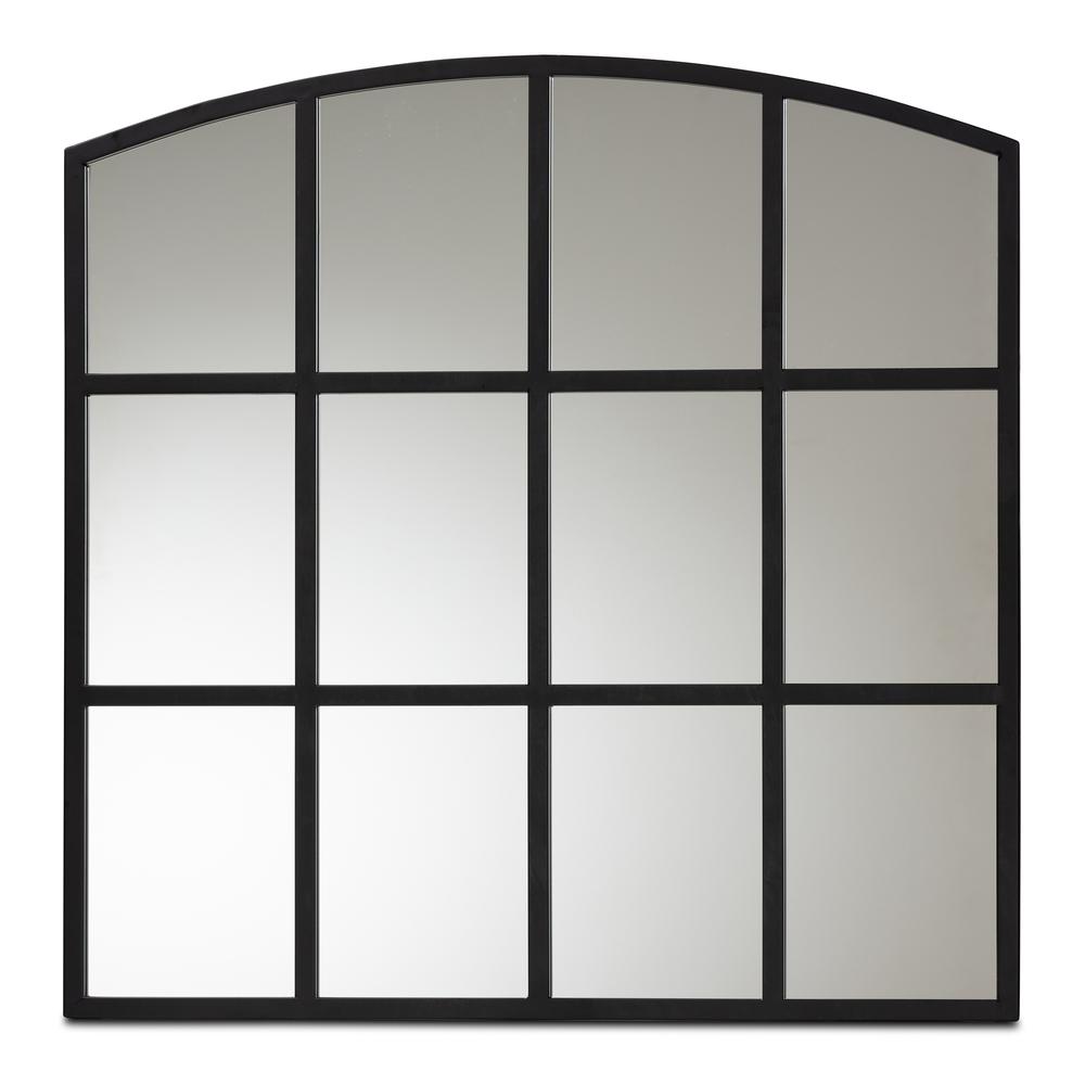Barrington Modern and Contemporary Black Finished Metal Accent Wall Mirror. Picture 5