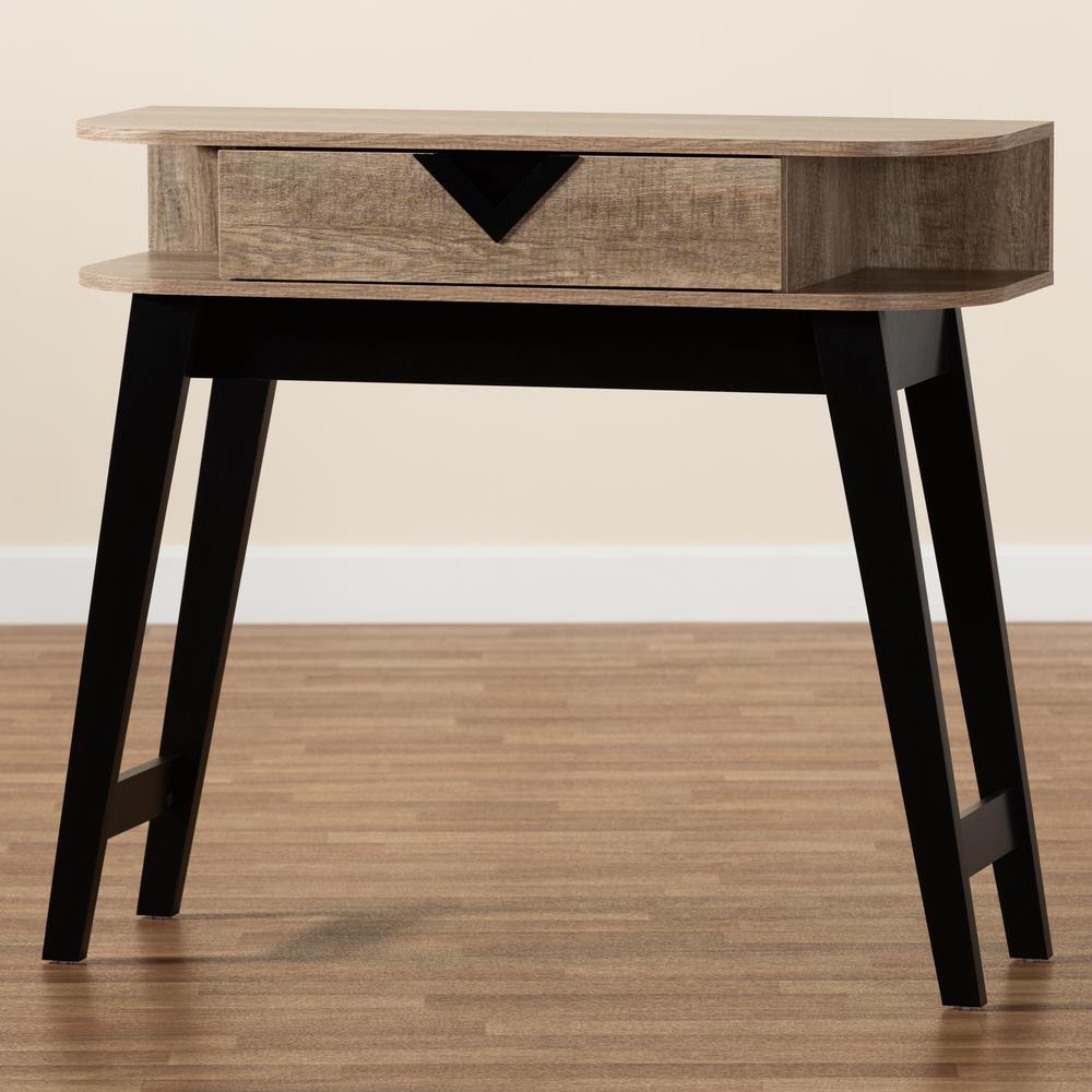 Wales Modern and Contemporary Light Brown Finished Wood 1-Drawer Console Table. Picture 20
