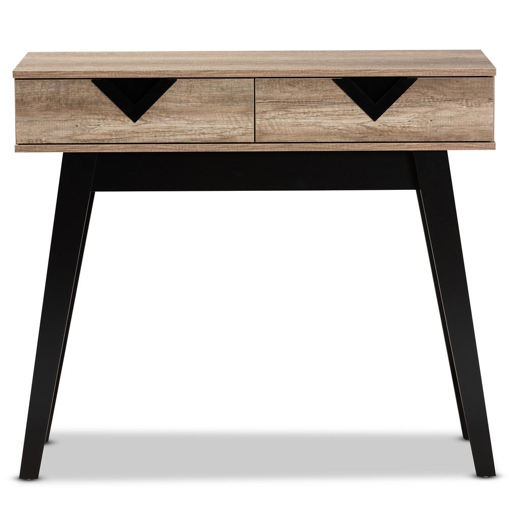 Wales Modern and Contemporary Light Brown Finished Wood 2-Drawer Console Table. Picture 14