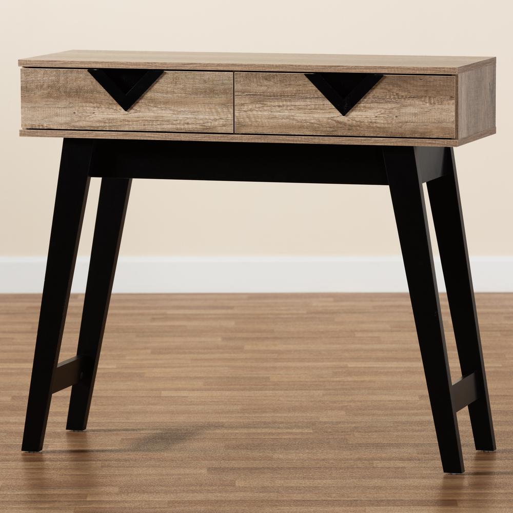 Wales Modern and Contemporary Light Brown Finished Wood 2-Drawer Console Table. Picture 20