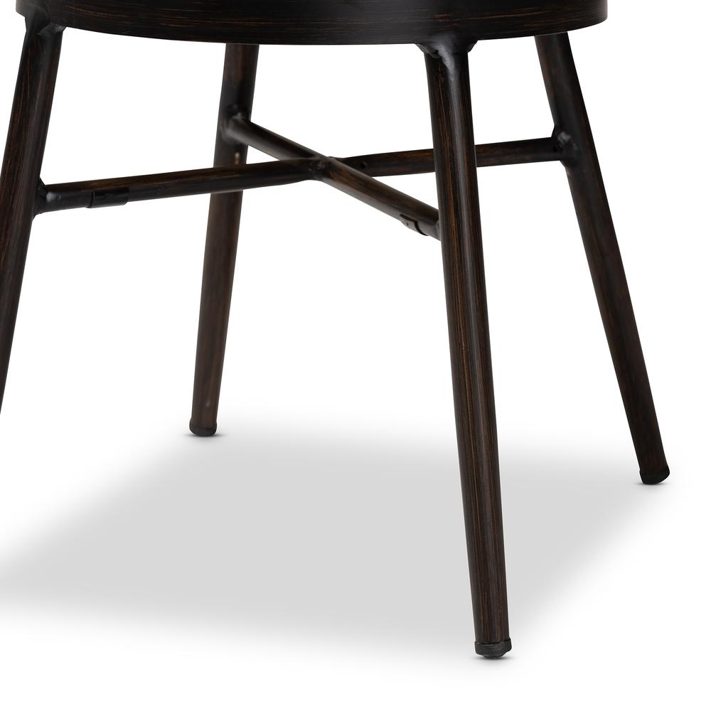 Dark Brown Finished Metal and Synthetic Rattan 2-Piece Outdoor Dining Chair Set. Picture 15