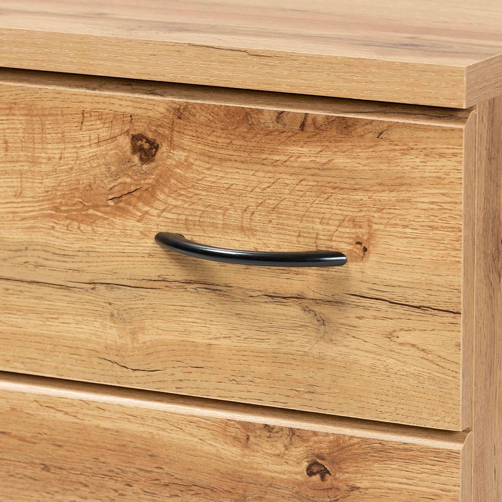Maison Modern and Contemporary Oak Brown Finished Wood 3-Drawer Storage Chest. Picture 14