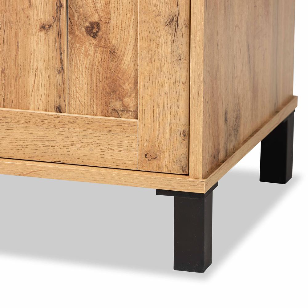 Unna Modern and Contemporary Oak Brown Finished Wood 2-Door TV Stand. Picture 18