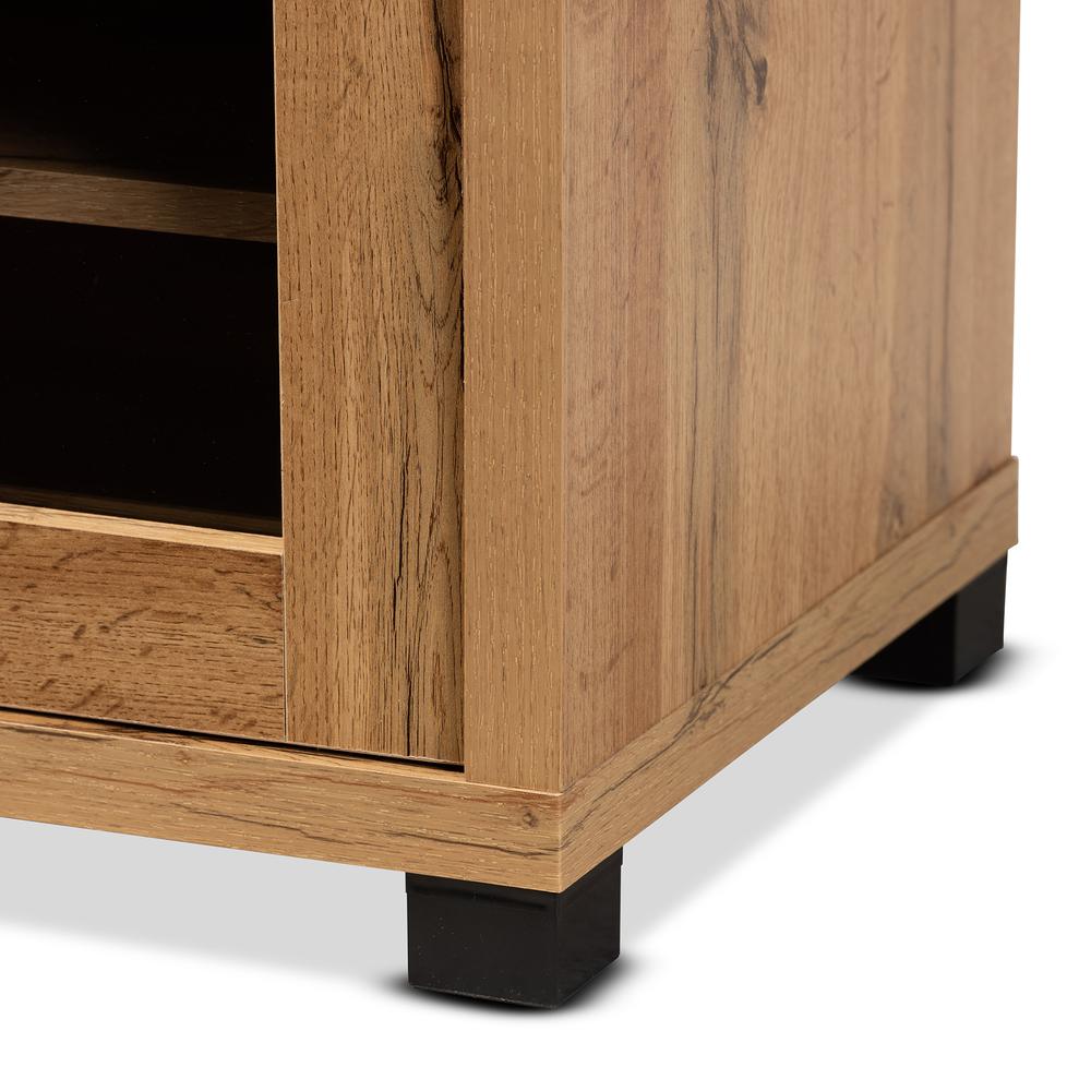 Beasley Modern and Contemporary Oak Brown Finished Wood 1-Drawer TV Stand. Picture 16