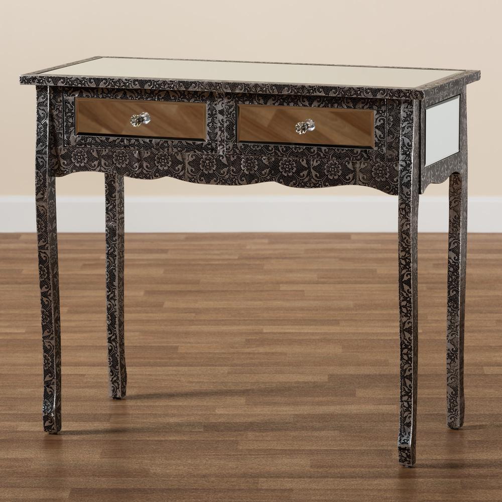 Mirrored Glass 2-Drawer Console Table. Picture 17