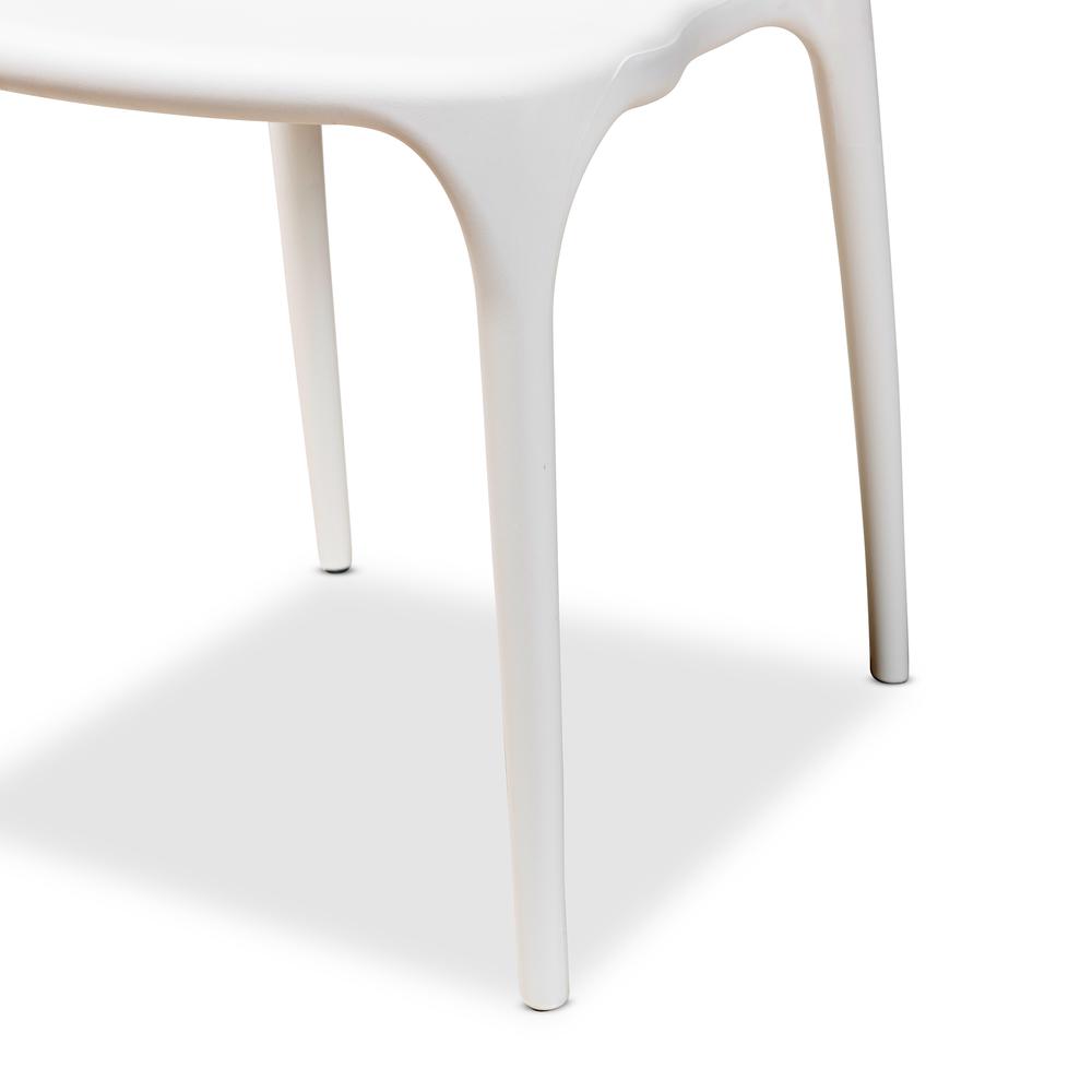 White Finished Polypropylene Plastic 4-Piece Stackable Dining Chair Set. Picture 12