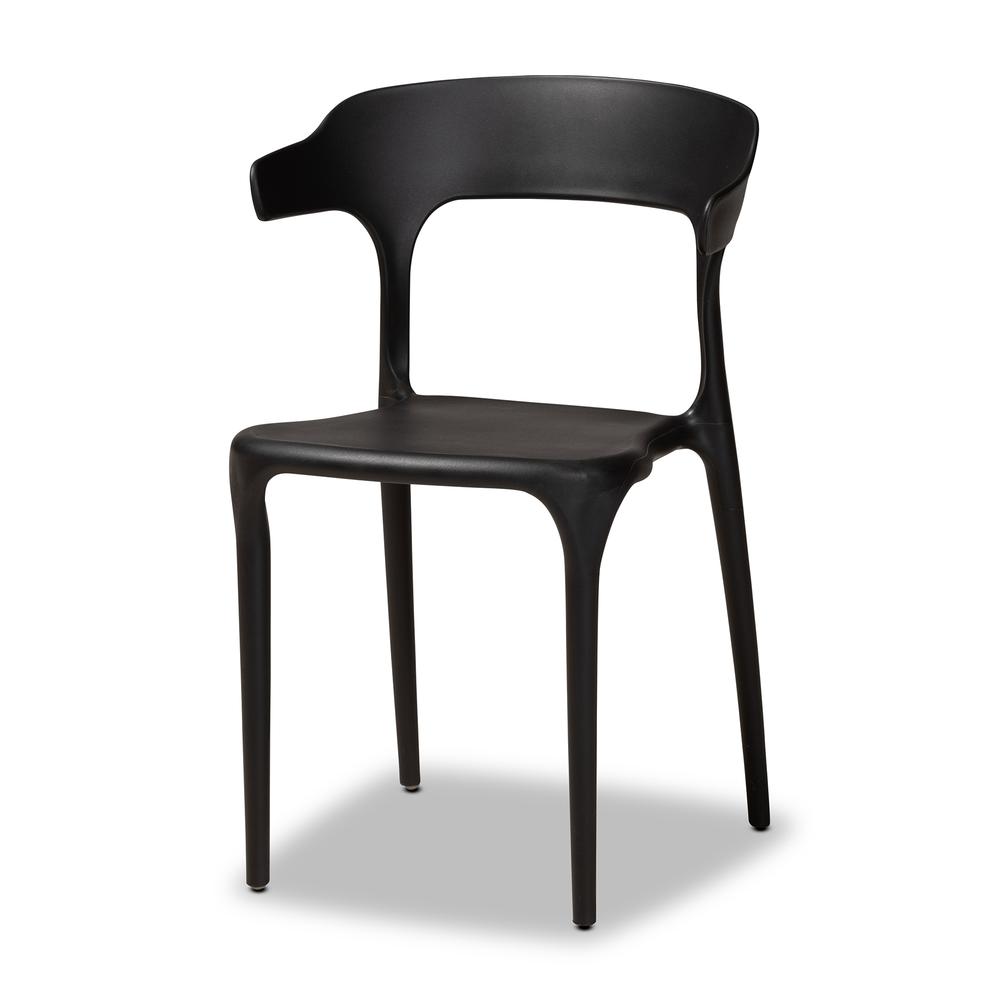 Baxton Studio Gould Modern Transtional Black Plastic 4-Piece Dining Chair Set. Picture 10
