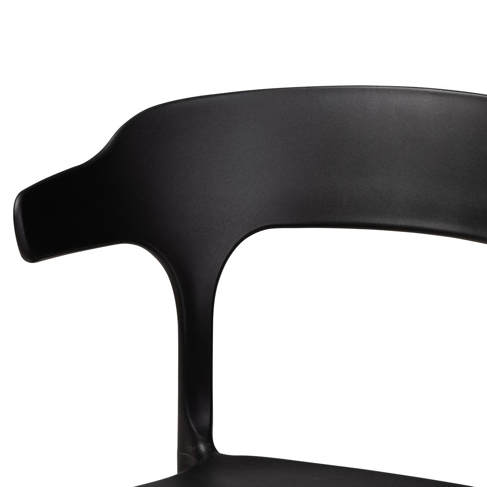 Baxton Studio Gould Modern Transtional Black Plastic 4-Piece Dining Chair Set. Picture 11