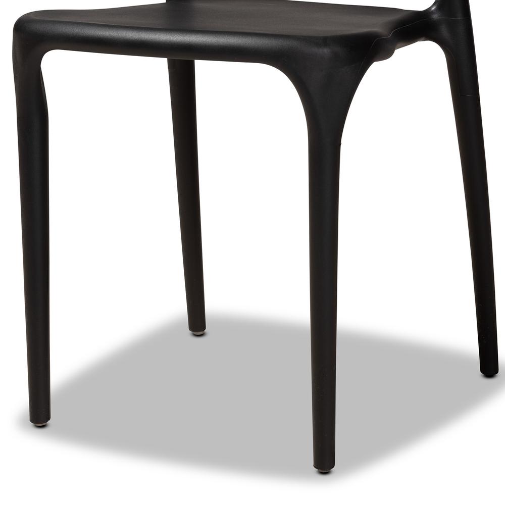 Baxton Studio Gould Modern Transtional Black Plastic 4-Piece Dining Chair Set. Picture 12