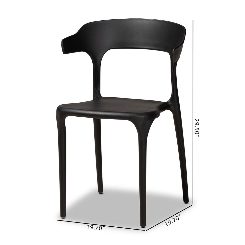 Baxton Studio Gould Modern Transtional Black Plastic 4-Piece Dining Chair Set. Picture 16
