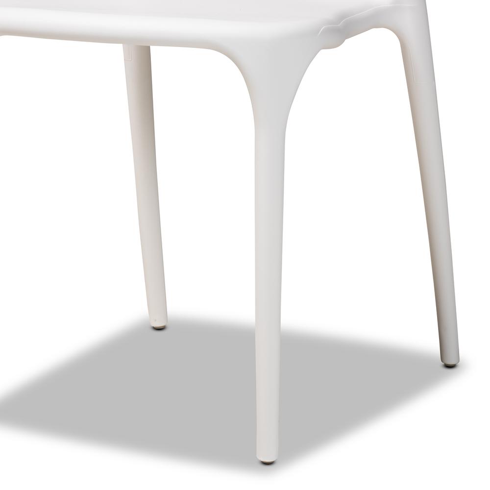 Baxton Studio Gould Modern Transtional White Plastic 4-Piece Dining Chair Set. Picture 12