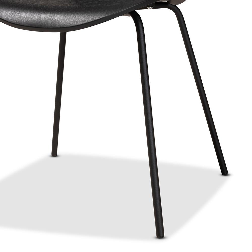 Black Plastic and Black Metal 4-Piece Dining Chair Set. Picture 12