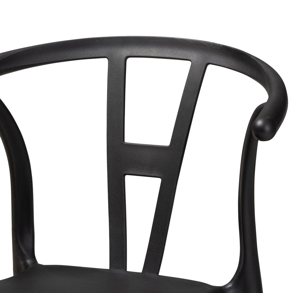 Warner Modern and Contemporary Black Plastic 4-Piece Dining Chair Set. Picture 11