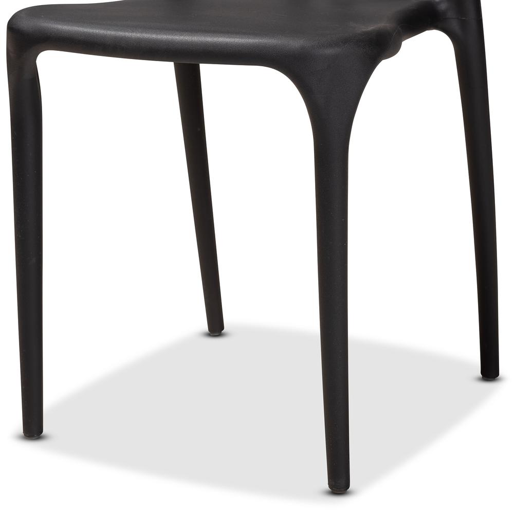 Warner Modern and Contemporary Black Plastic 4-Piece Dining Chair Set. Picture 12