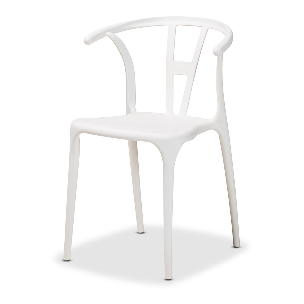 Warner Modern and Contemporary White Plastic 4-Piece Dining Chair Set. Picture 10
