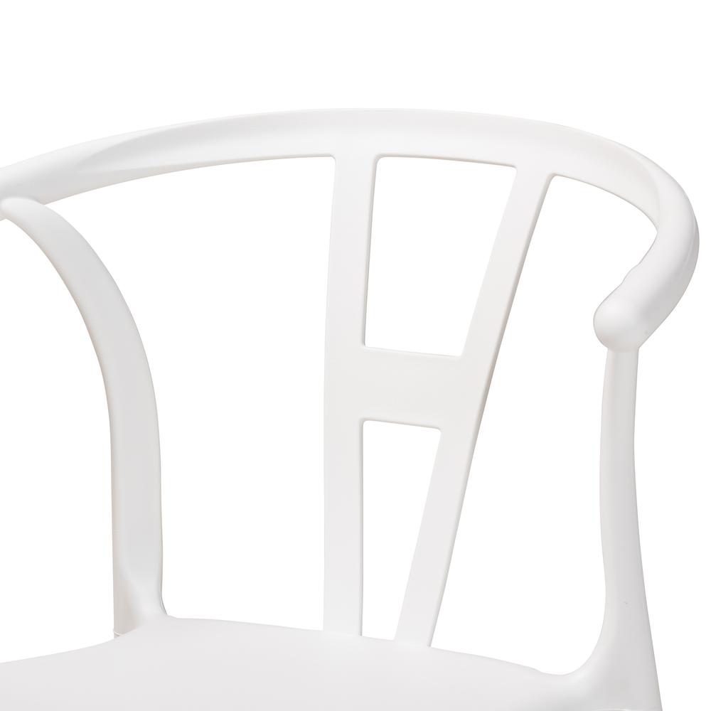 Warner Modern and Contemporary White Plastic 4-Piece Dining Chair Set. Picture 11