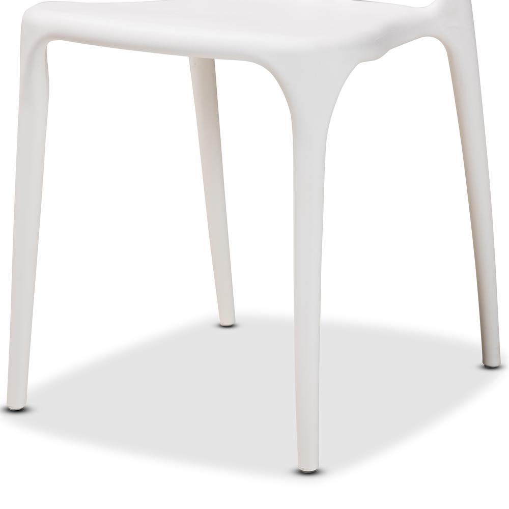 Warner Modern and Contemporary White Plastic 4-Piece Dining Chair Set. Picture 12