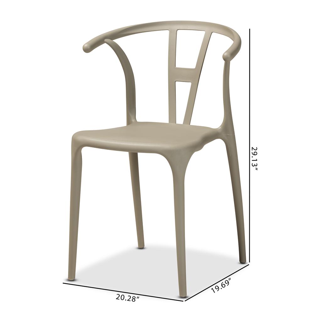 Warner Modern and Contemporary Beige Plastic 4-Piece Dining Chair Set. Picture 16