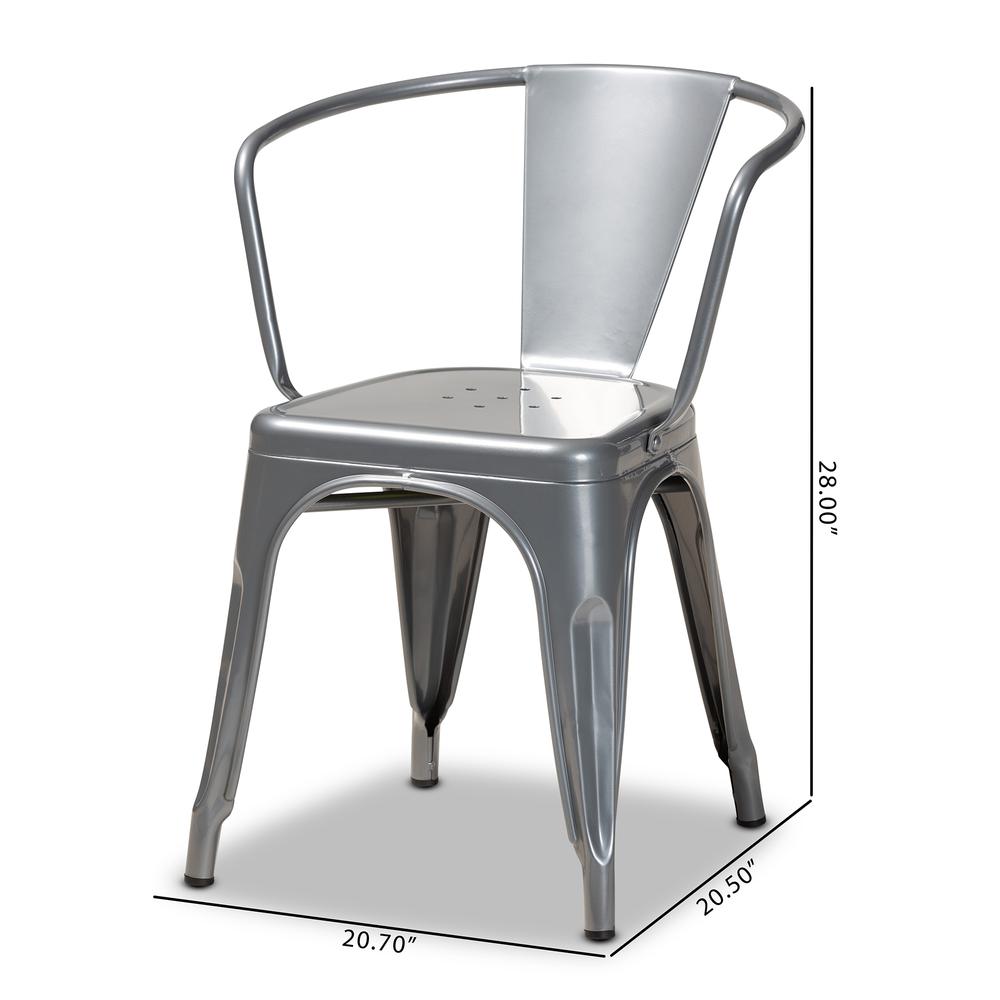 Ryland Modern Industrial Grey Finished Metal 4-Piece Dining Chair Set. Picture 16
