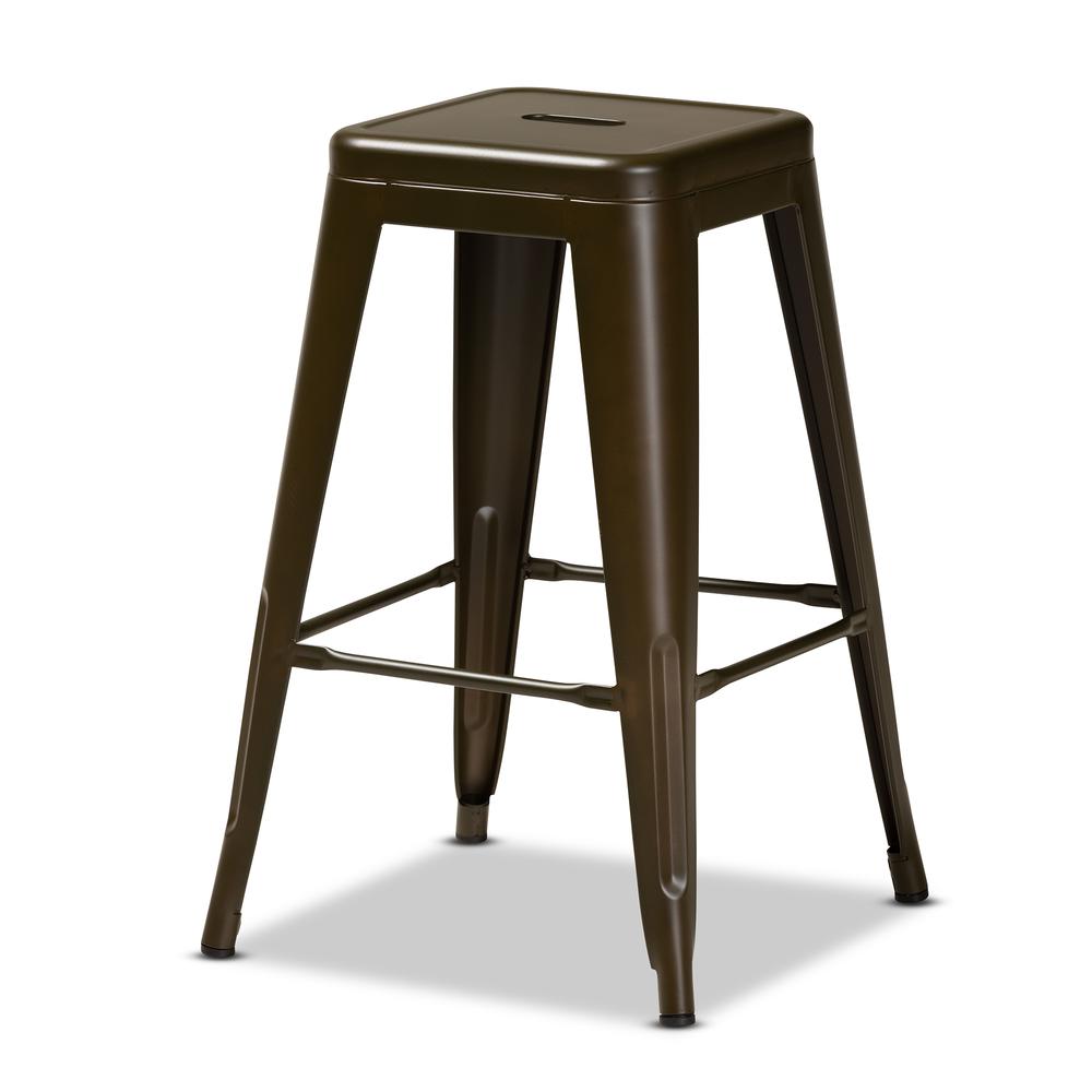 Industrial Gunmetal Finished Metal 4-Piece Stackable Counter Stool Set. Picture 10