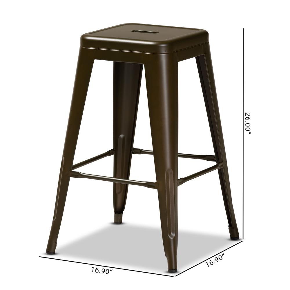 Industrial Gunmetal Finished Metal 4-Piece Stackable Counter Stool Set. Picture 16