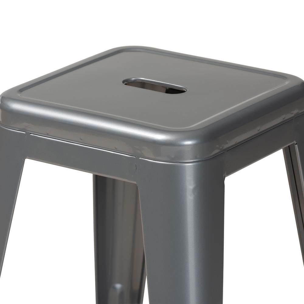 Industrial Grey Finished Metal 4-Piece Stackable Counter Stool Set. Picture 11