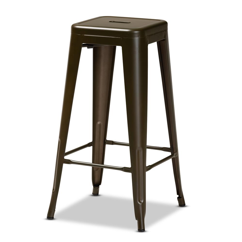 Industrial Gunmetal Finished Metal 4-Piece Stackable Bar Stool Set. Picture 10