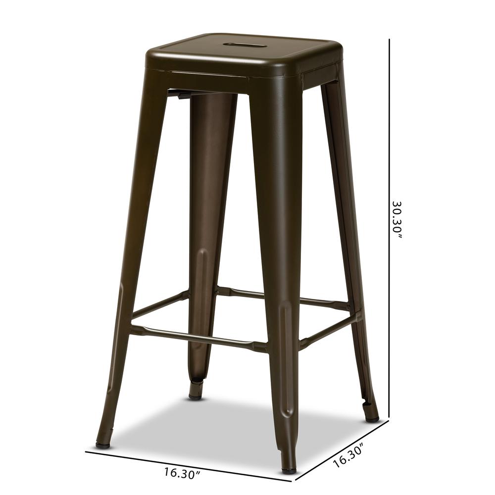 Industrial Gunmetal Finished Metal 4-Piece Stackable Bar Stool Set. Picture 16