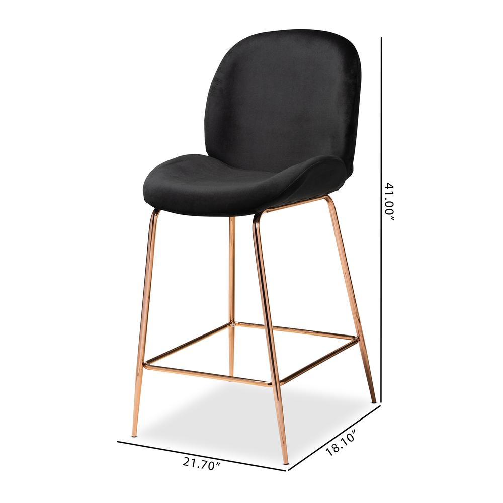 Rose Gold Finished Metal 2-Piece Counter Stool Set. Picture 18
