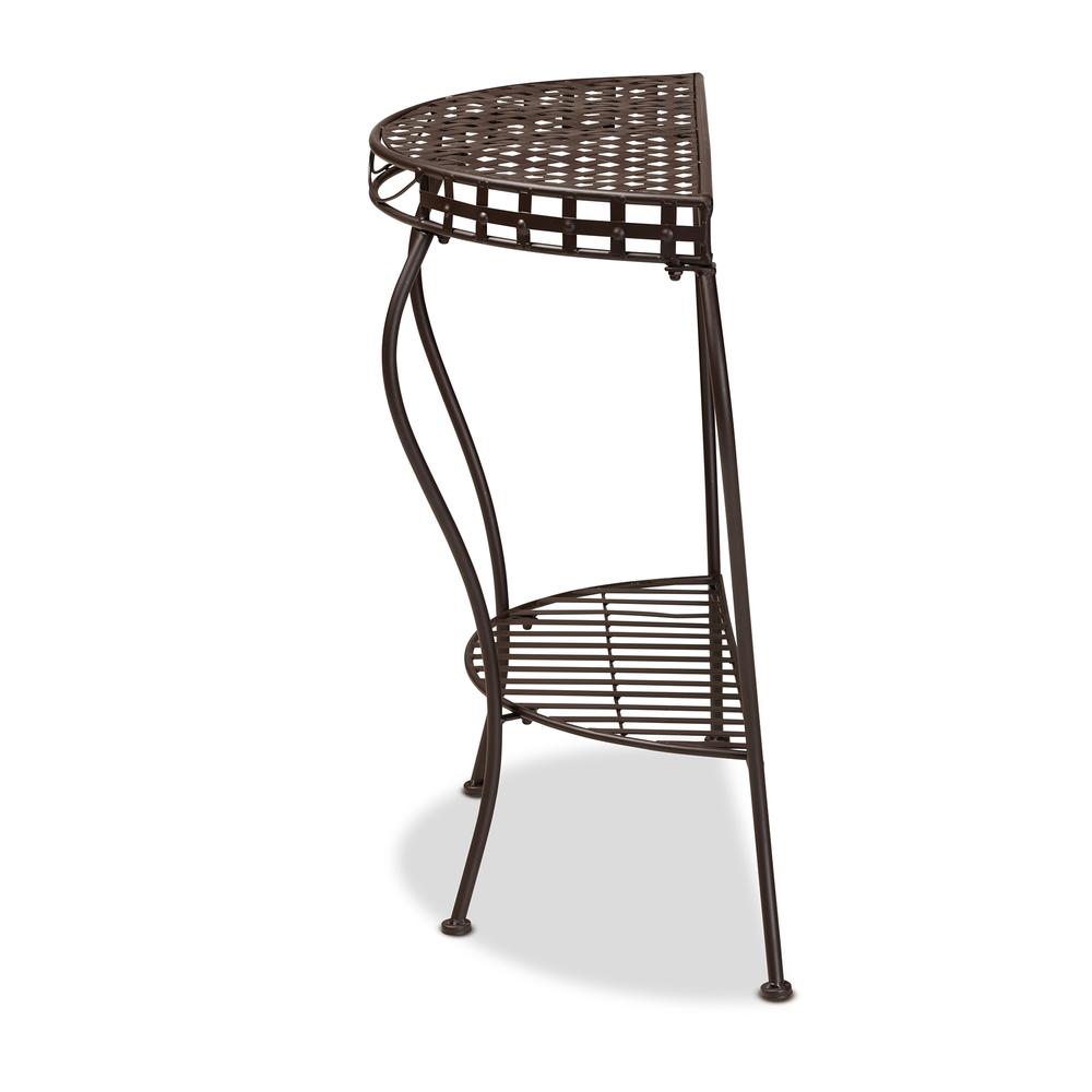 Baxton Studio Laraine Modern and Contemporary Brown Metal Outdoor Console Table. Picture 12