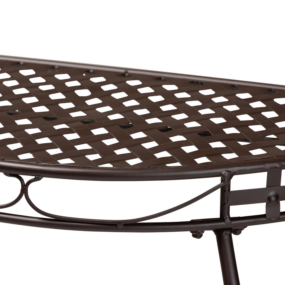 Baxton Studio Laraine Modern and Contemporary Brown Metal Outdoor Console Table. Picture 13
