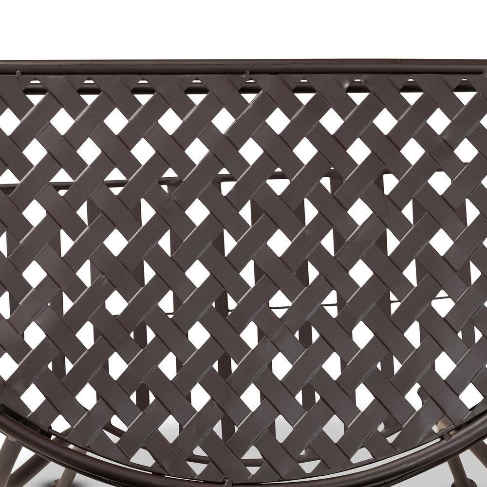 Baxton Studio Laraine Modern and Contemporary Brown Metal Outdoor Console Table. Picture 14