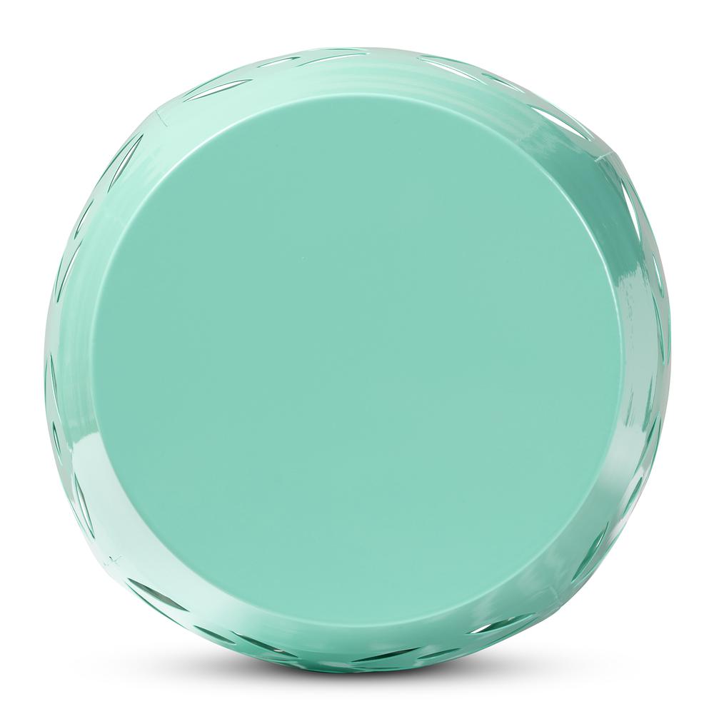 Hallie Modern and Contemporary Aqua Finished Metal Outdoor Side Table. Picture 10